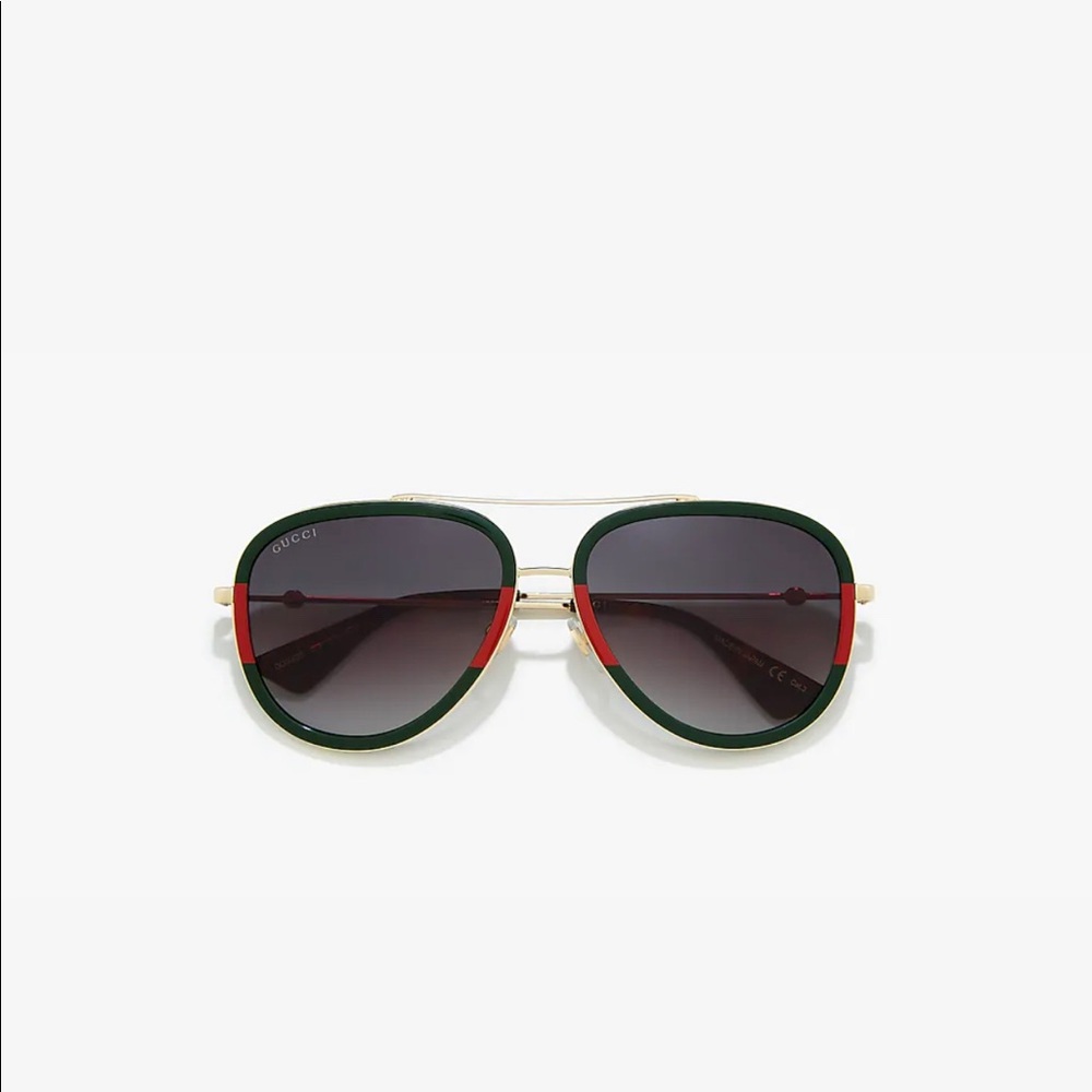 Gucci Pilot Urban Web Block Aviator Sunglasses